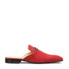 MEZLAN MEN'S ICON SLIP ON MULE SUEDE IN RED