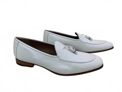 Mezlan Men's Leather Slip On Loafer In White In Multi