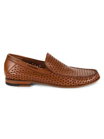 Mezlan Men's Perforated Leather Slip-on Shoes In Cognac