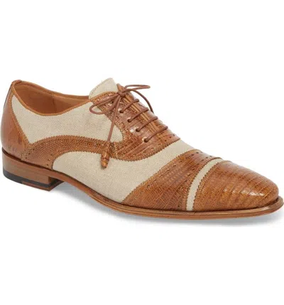 Pre-owned Mezlan Men's Perseo Oxford Shoes In Carmel/natural