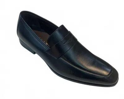 Mezlan Men's Slip-on Penny Loafer In Black In Blue