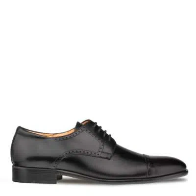 Pre-owned Mezlan Mens Black Lace-up Oxford Cap Toe Leather Dress Shoes