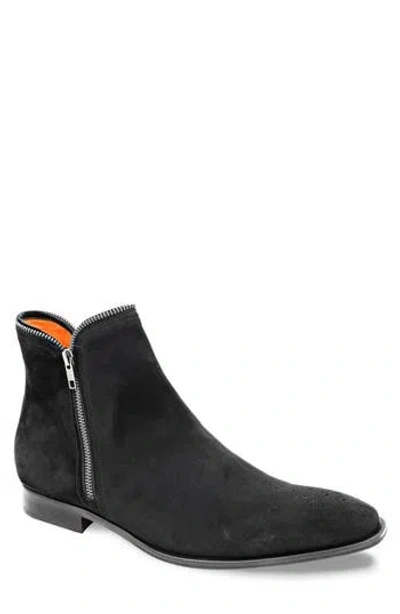 Mezlan Moretti Suede Zip Boot In Black