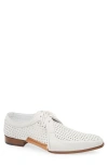 Mezlan Perforated Bike Toe Derby In White