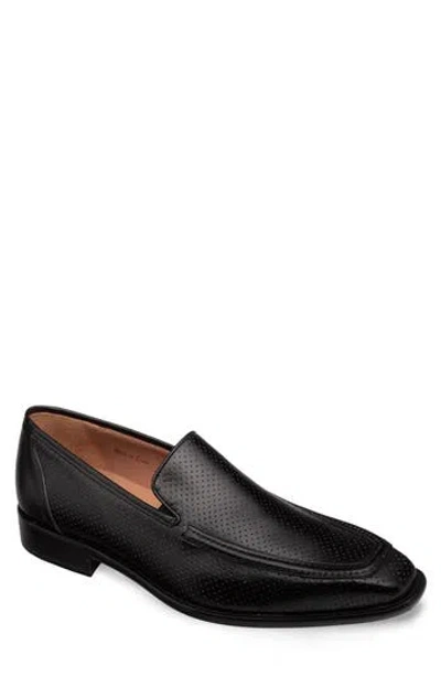 Mezlan Perforated Leather Loafer In Black