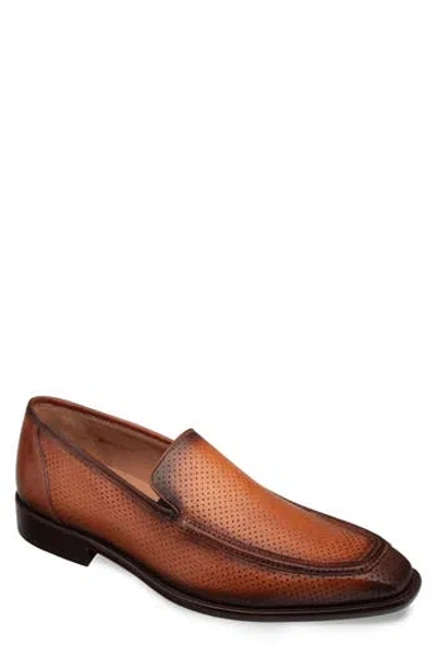 Mezlan Perforated Leather Loafer In Brown