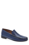 Mezlan Perforated Moc Toe Loafer In Blue