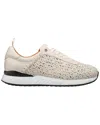 Mezlan Plata Laser-cut Leather Sneaker In Neutral