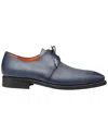 Mezlan Principe Patina Leather Derby Shoe In Blue