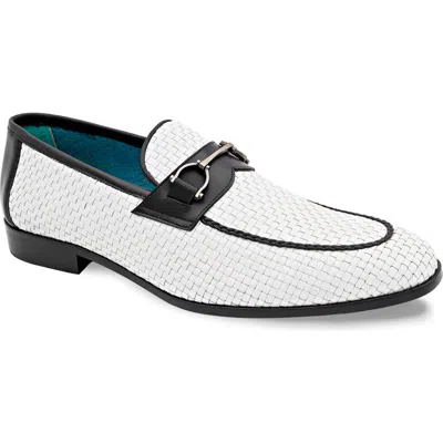 Mezlan Salva Bit Ornament Leather Loafer In White