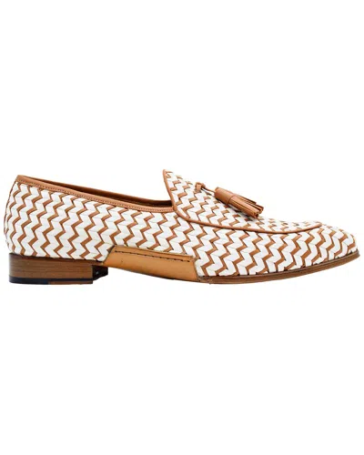 MEZLAN MEZLAN SANTS WOVEN TWO-TONED LEATHER SLIP-ON