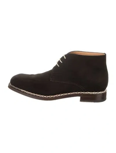 Pre-owned Mezlan Suede Oxfords In Brown/grey