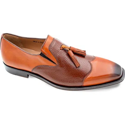 Mezlan Tassel Ornament Leather Loafer In Brown