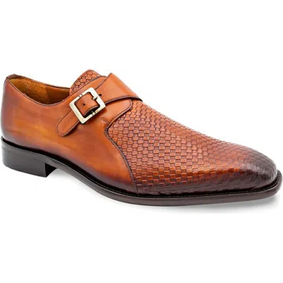 Mezlan Textured Monk Shoe In Brown