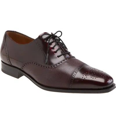 Pre-owned Mezlan Tyson Ii Oxford Burgundy Oxford Deerskin Men's Shoes
