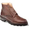 Mezlan Wingtip Lug Sole Boot In Brown