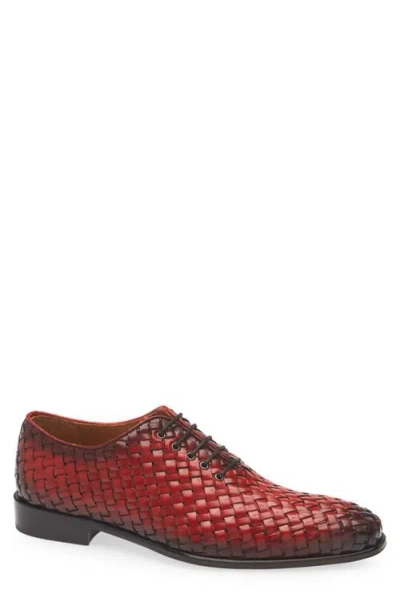 Mezlan Woven Perforated Wholecut Shoe In Red