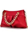Mfk Collection Women's Chain Shoulder Bag In Red In Red