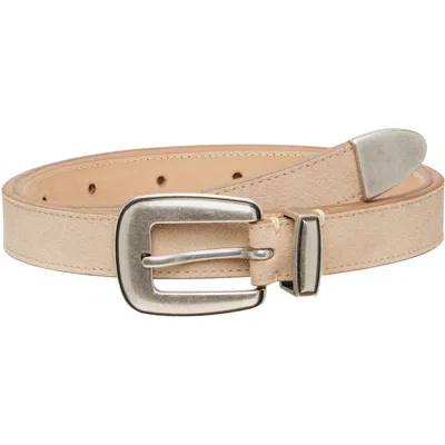Mfpen Beige Riders Belt In Suede Dust