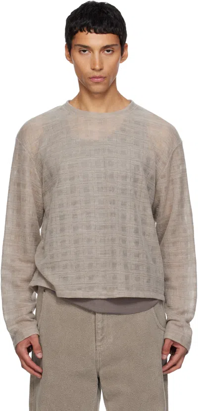 Mfpen Beige Round Neck Sweater In Gray