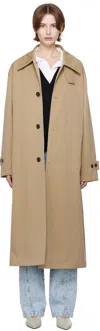 Mfpen Beige Venture Trench Coat In Sand Gabardine