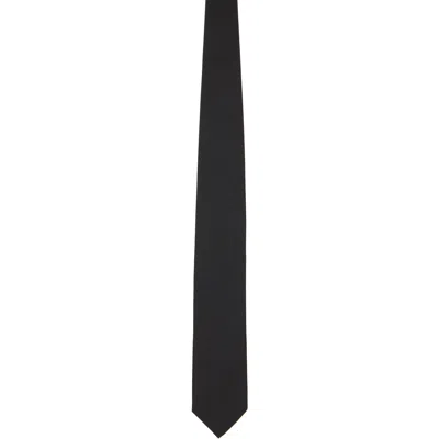 Mfpen Black Banquet Tie In Black Herringbone