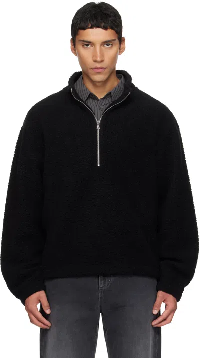 MFPEN BLACK COMMON HALF ZIP SWEATER