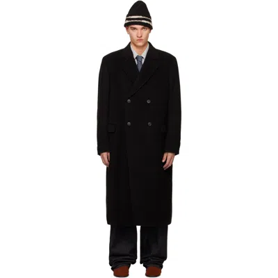 Mfpen Black Conference Coat In Black Recycled Wool