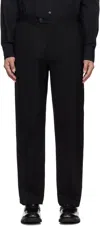 Mfpen Black Formal Trousers In Black Tropical Wool