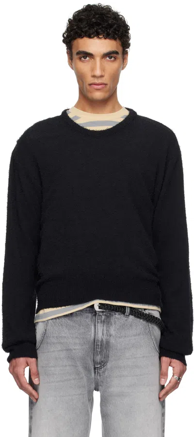 Mfpen Black Phrase Knit Sweater In Black Snug