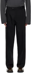 Mfpen Black Service Trousers In Black Tropical Wool