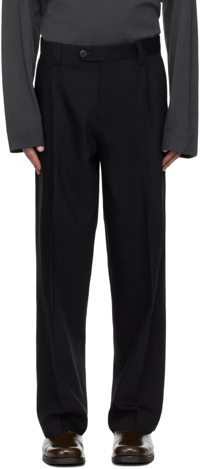 Mfpen Black Service Trousers In Black Tropical Wool