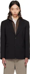 Mfpen Black Single Breasted Blazer In Black