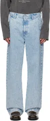 Mfpen Blue Straight Cut Jeans In Light Blue Punch Out