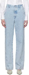 Mfpen Blue Twisted Seam Jeans In Light Blue Punch Out