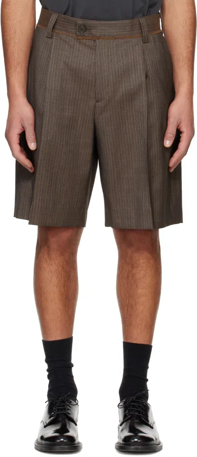 Mfpen Brown Classic Shorts In Nutmeg Vintage Strip