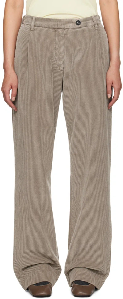 Mfpen Brown Corduroy Trousers In Dusty Brown