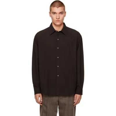 Mfpen Brown Executive Shirt In Dark Brown Stripe