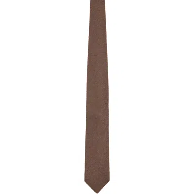 Mfpen Brown Formal Tie In Grid Brown