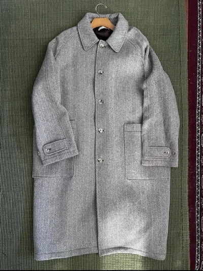 Pre-owned Mfpen Brown Herringbone Curator Coat