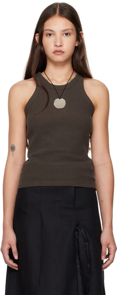 Mfpen Brown Leisure Tank Top In Dark Brown