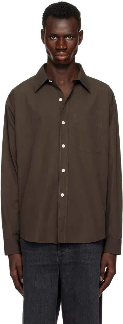 Mfpen Brown Poplin Executive Shirt