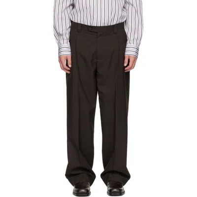 Mfpen Brown Service Trousers In Dark Brown Dry Wool
