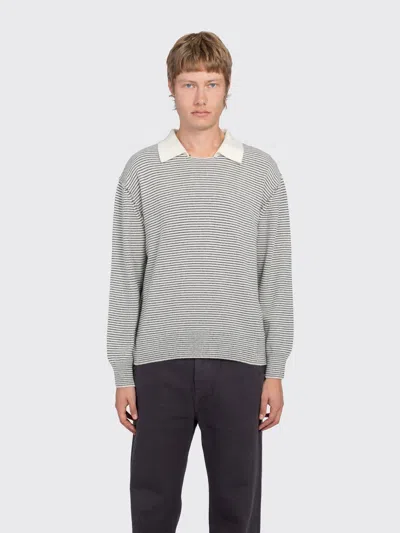 Mfpen Charming Striped Wool Polo Sweater In Multi