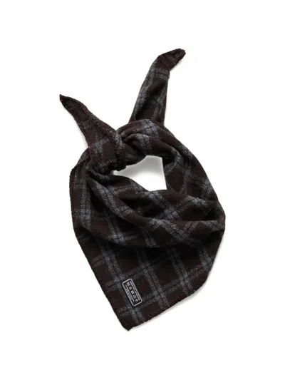Mfpen Check Triangle Scarf In Black