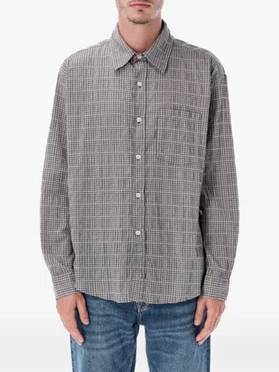 Mfpen Executive Shirt Grey Textured Check In Multi