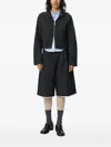 Mfpen Check-pattern Cropped Jacket In Black