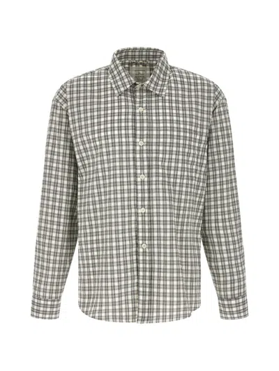 Mfpen Check-print Long-sleeve Shirt In Gray