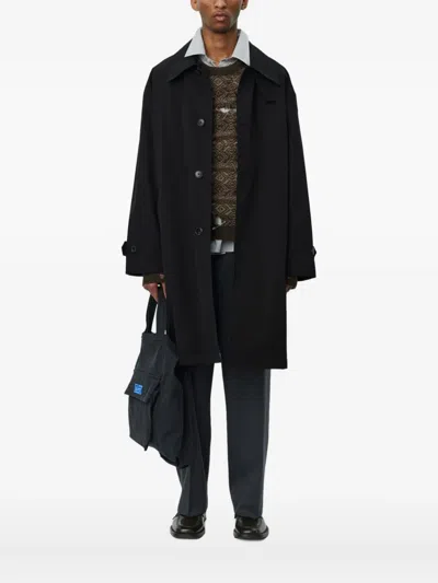 Mfpen Client Single-breasted Midi Coat In Black