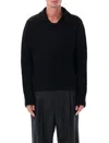 Mfpen Black Collar Sweater In Black